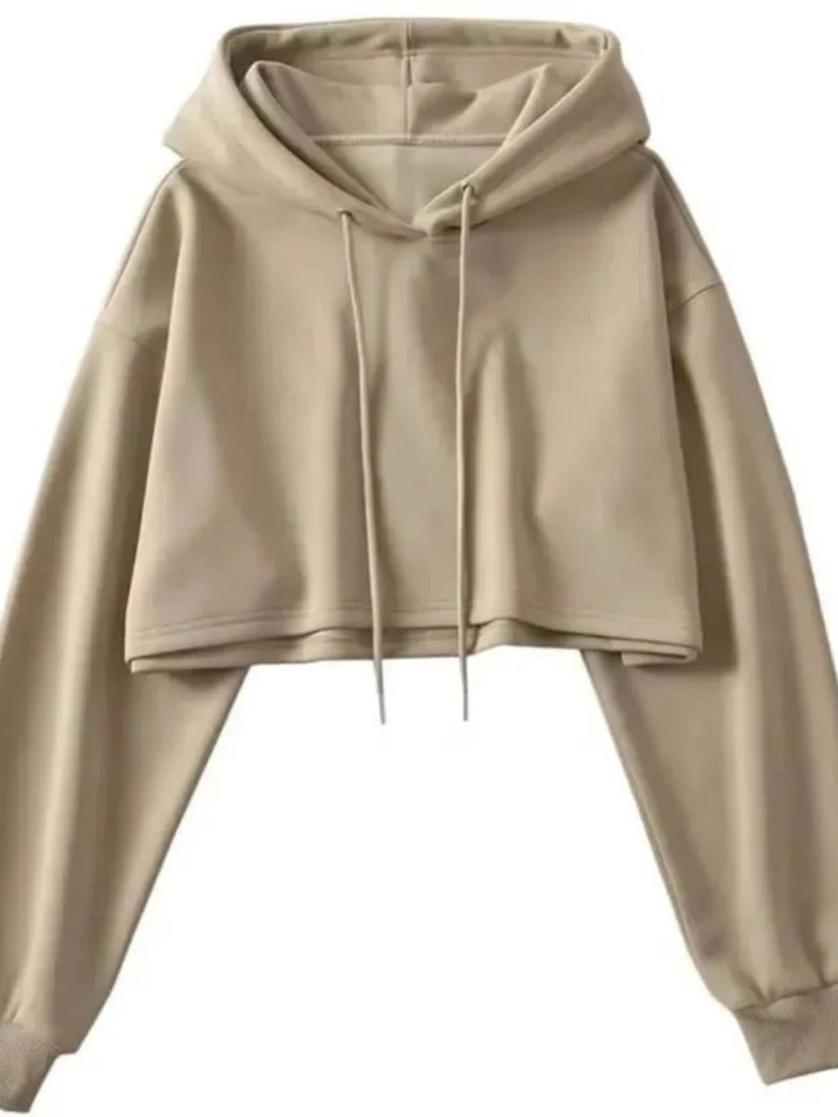 

Loose Fit Hooded Pullover Long Sve Sweatirt Street Sle ort Length Color Women's Comfortable Dstring Hoodie