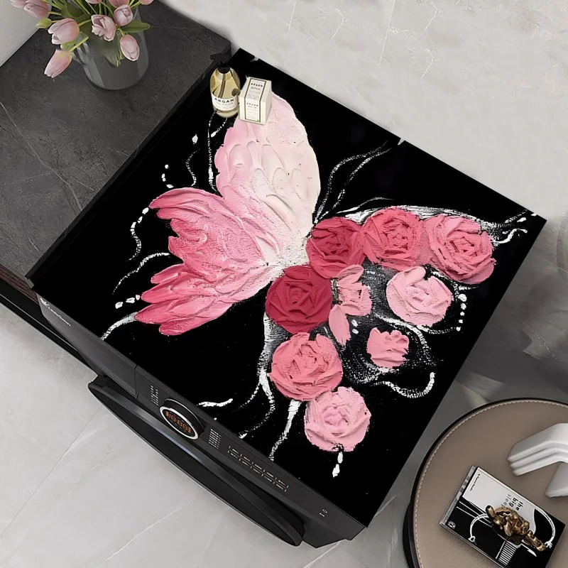 Light Luxury Atmosphere Washing Machine Top Cover Pad, Dust-Proof Refrigerator Sun-Proof Cover Fabric Bedside Protection Pad