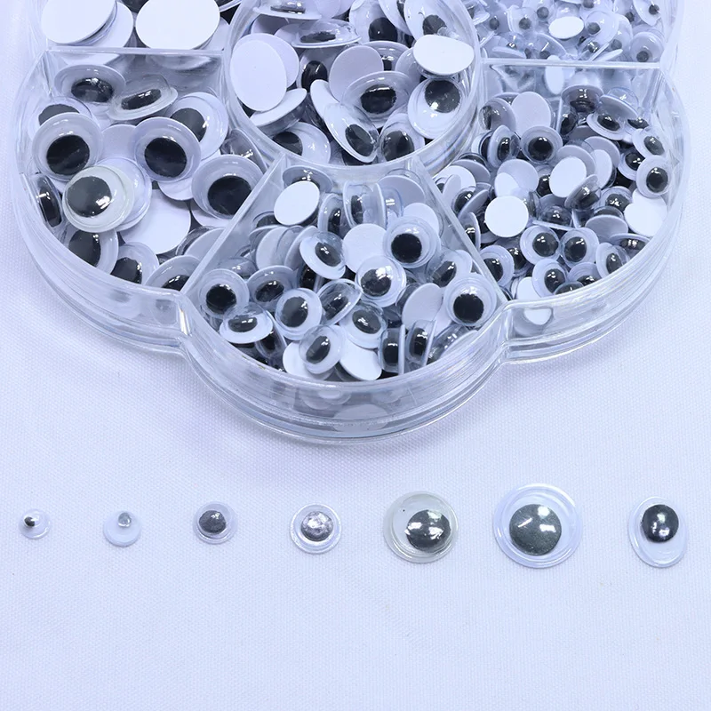 800Pcs Black Wiggle Googly Eyes with Self-Adhesive 4/5/6/8/10/12mm Mixed Packaging ,3 Years and up