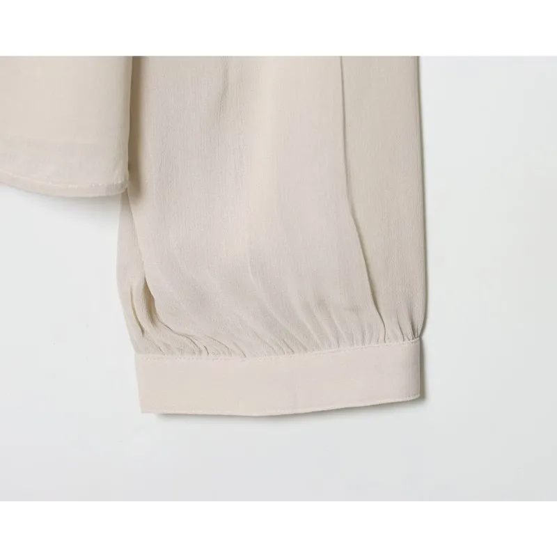 HipSeam Women Ruffled Blouse with Bow Autumn V Neck Long Sleeve Straight Hem Women's Shirt & Blouses Female Chic Tops