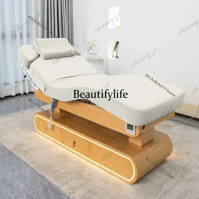 TTT  Comfort Electric Massage Beds Pedicure Beauty Knead Mattresses Massage Beds Nail PU Leather Mesa De Massagem