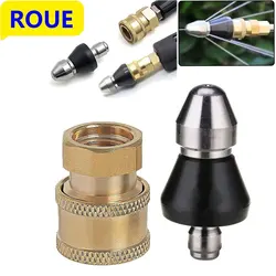 ROUE Sewer Cleaning Tool High-pressure Nozzle 5000psi Pipe Cleaner 1/4 Inch Connector
