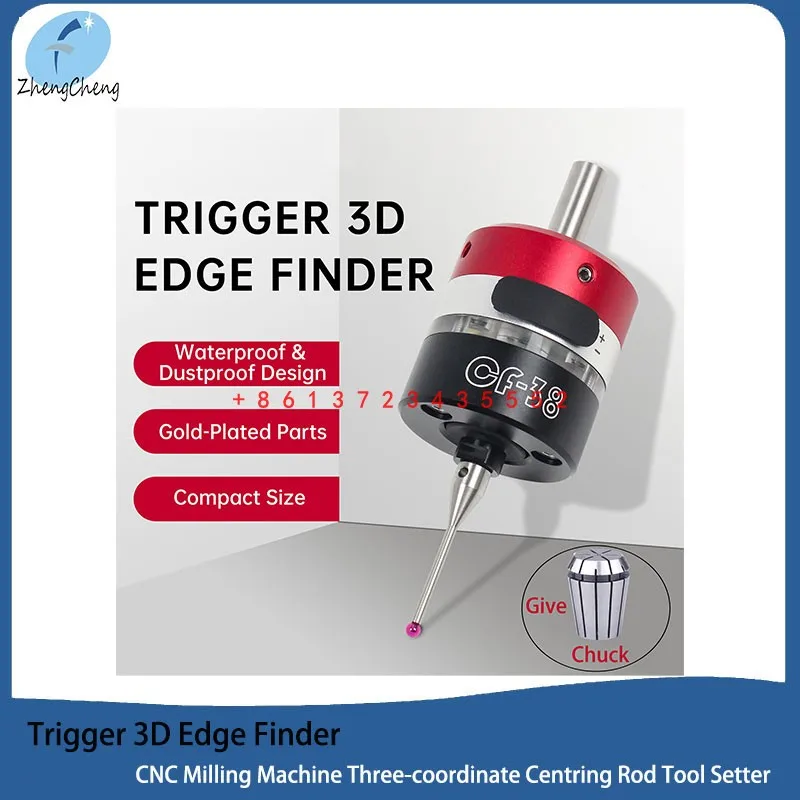 Centro de usinagem 3d, fresadora cnc, sonda de precisão de três coordenadas, haste de centralização, ferramenta, setter CF-38