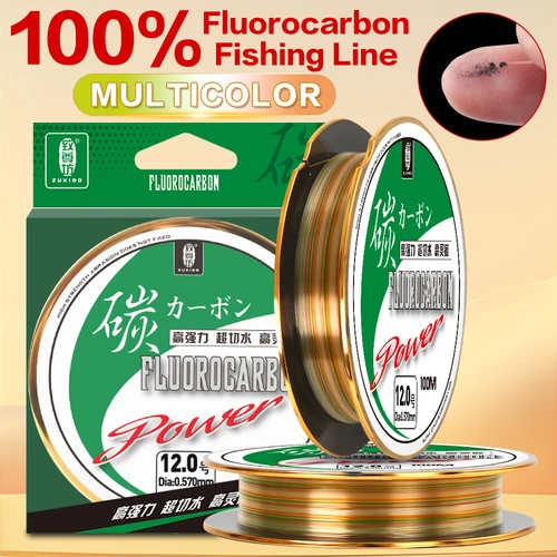 ZUKIBO Color fregadero completo sedal de pesca de fluorocarbono 50m 100m 100% monofilamento sedal de pesca de carpa líder Japón línea de fibra de carbono