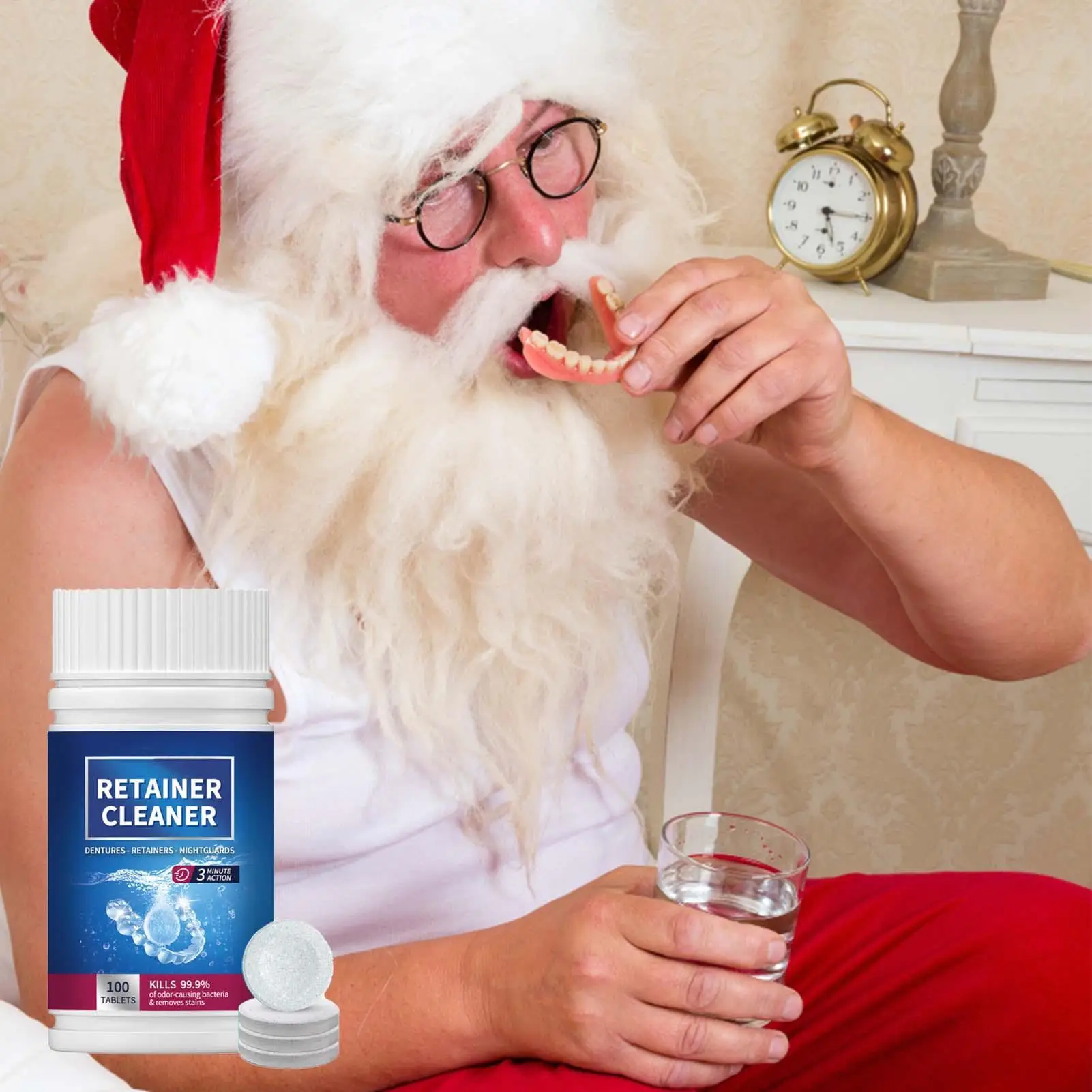 100 قطعة أقراص تنظيف الأسنان الكاذبة أقراص تنظيف الأسنان تزيل رائحة الفم تنظيف التجنيب الأنظف التنفس الطازج