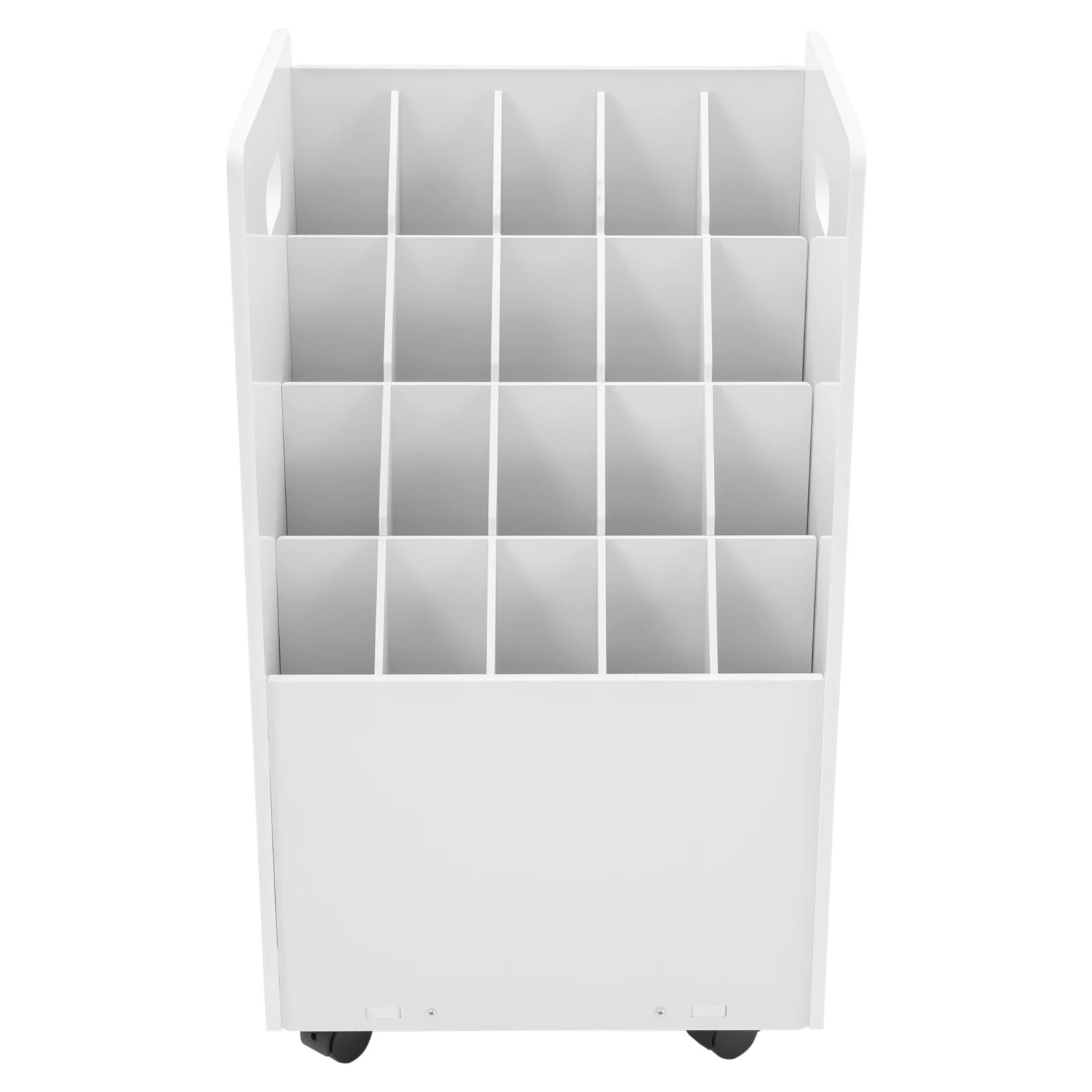 

20-slot Roll File Organizer with 4 Wheels(All With Brakes) Each Slot Size 6.8*7.15cm for Study Rooms, Studios, Offices