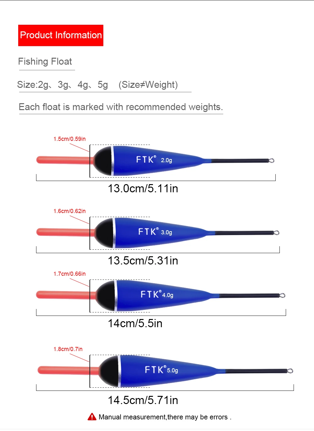 NGB Neuer Barguzinsky-Fichten-Schwimmer 5er-Set Angelposen 2-5g Langschwanz-Vertikalboje Angelzubehör für Karpfenangeln – Detail 4