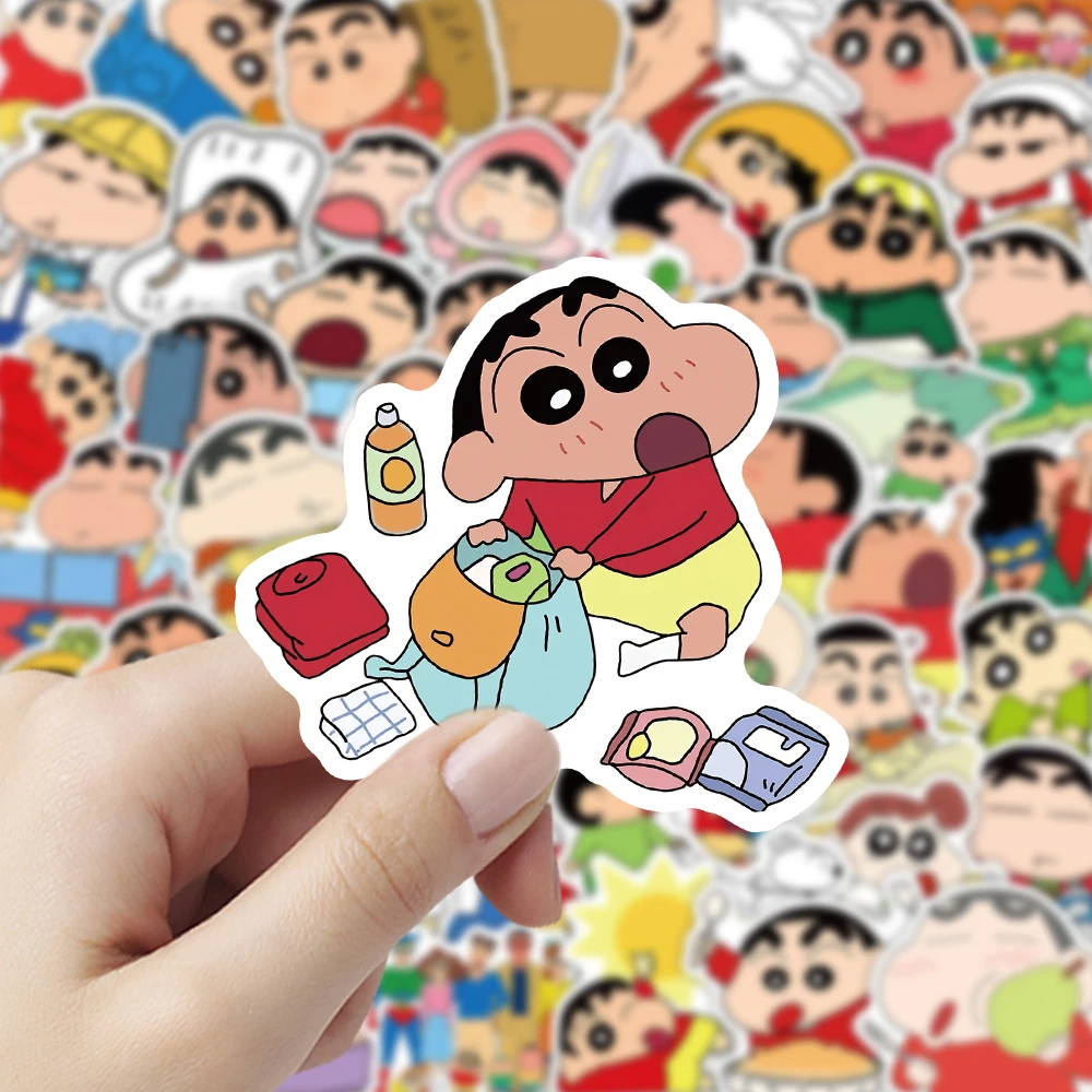 53PCS Crayon Shin-chan Anime Aufkleber Coole Graffiti Aufkleber DIY Dekoration Für Telefon Laptop Schreibwaren PVC Wasserdichte Spielzeug geschenk