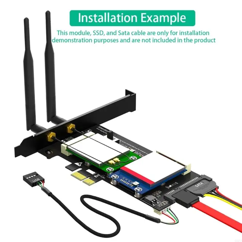 2 Trong 1 mini PCIe thành pcie 1x msata thành bộ chuyển đổi SATA3 giúp tăng cường hiệu suất của PC cho đĩa rắn WiFi 3G MSATA