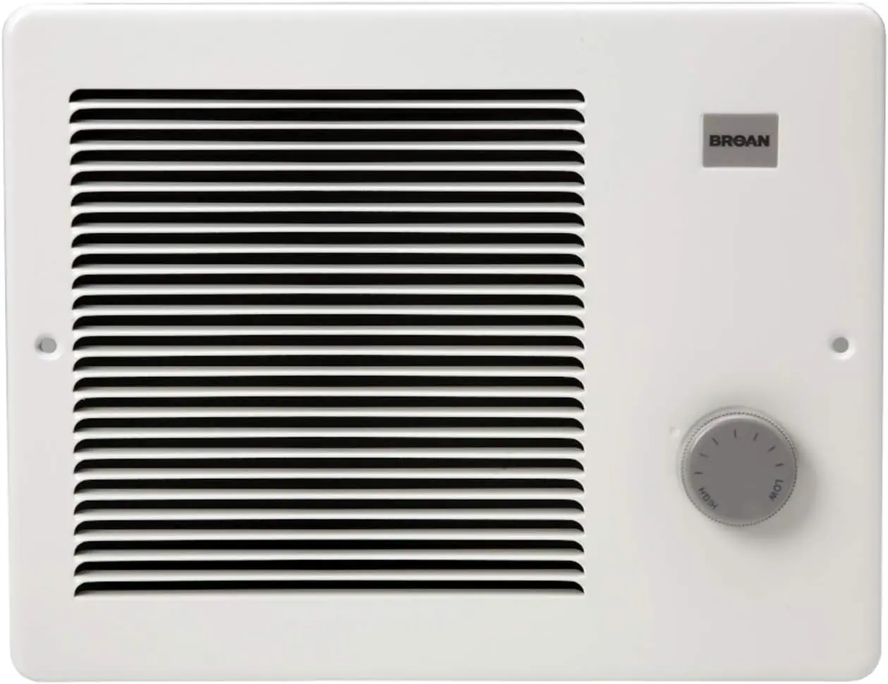 

Broan-NuTone Wall Heater, White Grille Heater with Built-In Adjustable Thermostat, 750/1500W, 120/240V AC