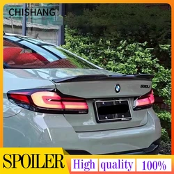 For BMW G30 5 Series(2017-2023）Boot Spoiler Carbon fiber pattern Trunk Gloss Black Finish PRO Style Spoiler Accessories