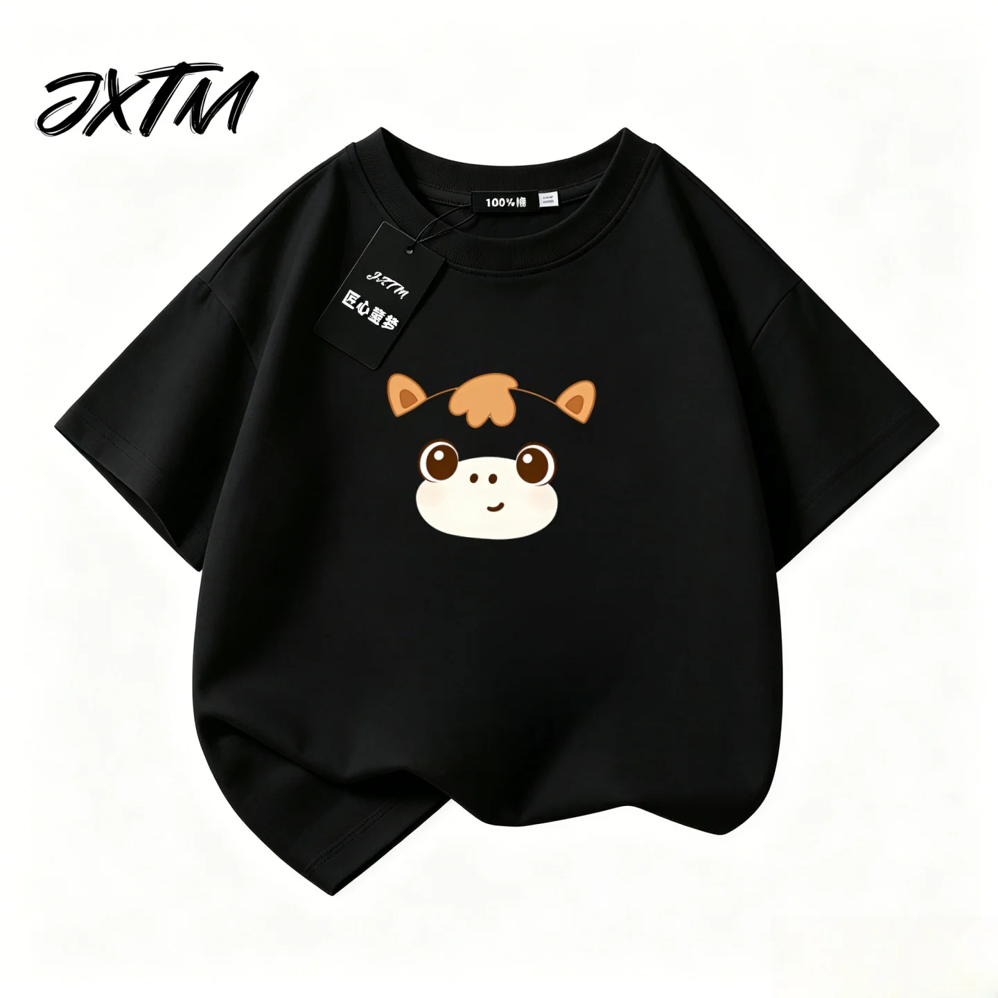 Cartoon New Beautiful Pony Print Children's Short Sleeved Round Neck Girls' Casual Style T-shirt Parent-child Top Summer Outfit