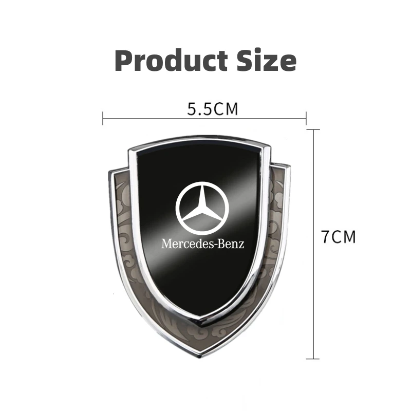 3D Metal Car Side Fender Sticker Shield Badge Emblem Logo For Mercedes Benz W211 W203 W204 W210 W124 AMG Benz Car Accessories view 6