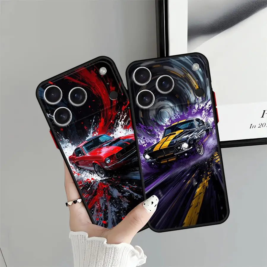 Soft Cover Phone Case for Apple iPhone XS Max 12 13 11 Pro Max 17 Air 15 16 14Plus 7 8 13 Mini Handsome Sports Car 