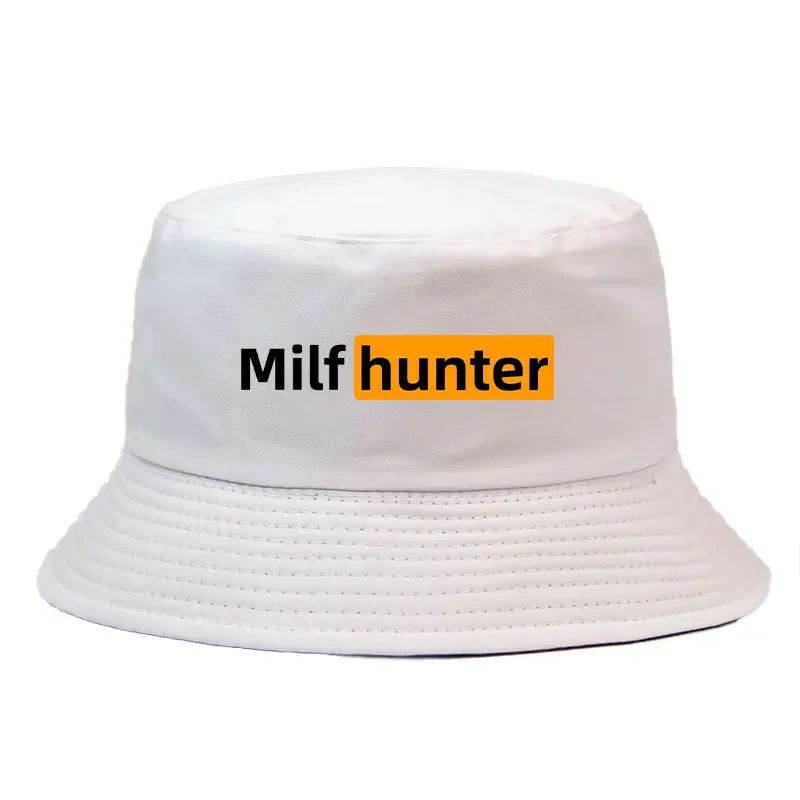 Milf Hunter Fisherman Hats Harajuku Panama Cap Daily Cool Casual Lovely Streetwear Outdoor Vintage Fashion Versatile Bucket Hat