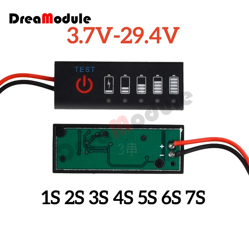 Placa indicadora de capacidad de iones de litio, probador de carga LED, pantalla de potencia, 1S, 2S, 3S, 4S, 5S, 6S, 7S, 3,7 V-29,4 V