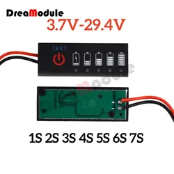 1S 2S 3S 4S 6S 7S 3.7V-29.4V Bateria De Lítio Li-po Li-ion Capacidade Indicador Board Power Display Carga de carregamento LED Tester