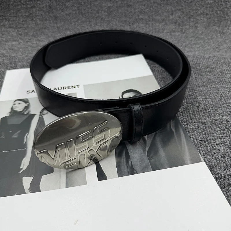 Minimalist Design 2026 Spring New Arrival Faux Leather Belt Women's Logo Retro Round Buckle PU Leather Belt Versatile