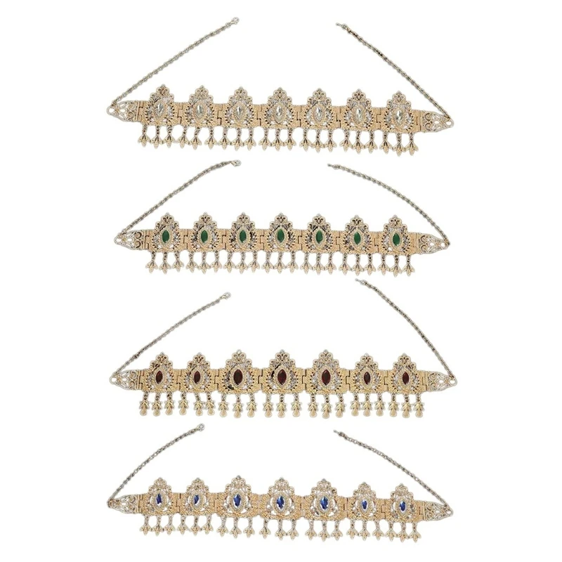 

Ближневосточная повязка на лоб с кристаллами, цепочка на голову, ажурный головной убор для невесты, Прямая поставка