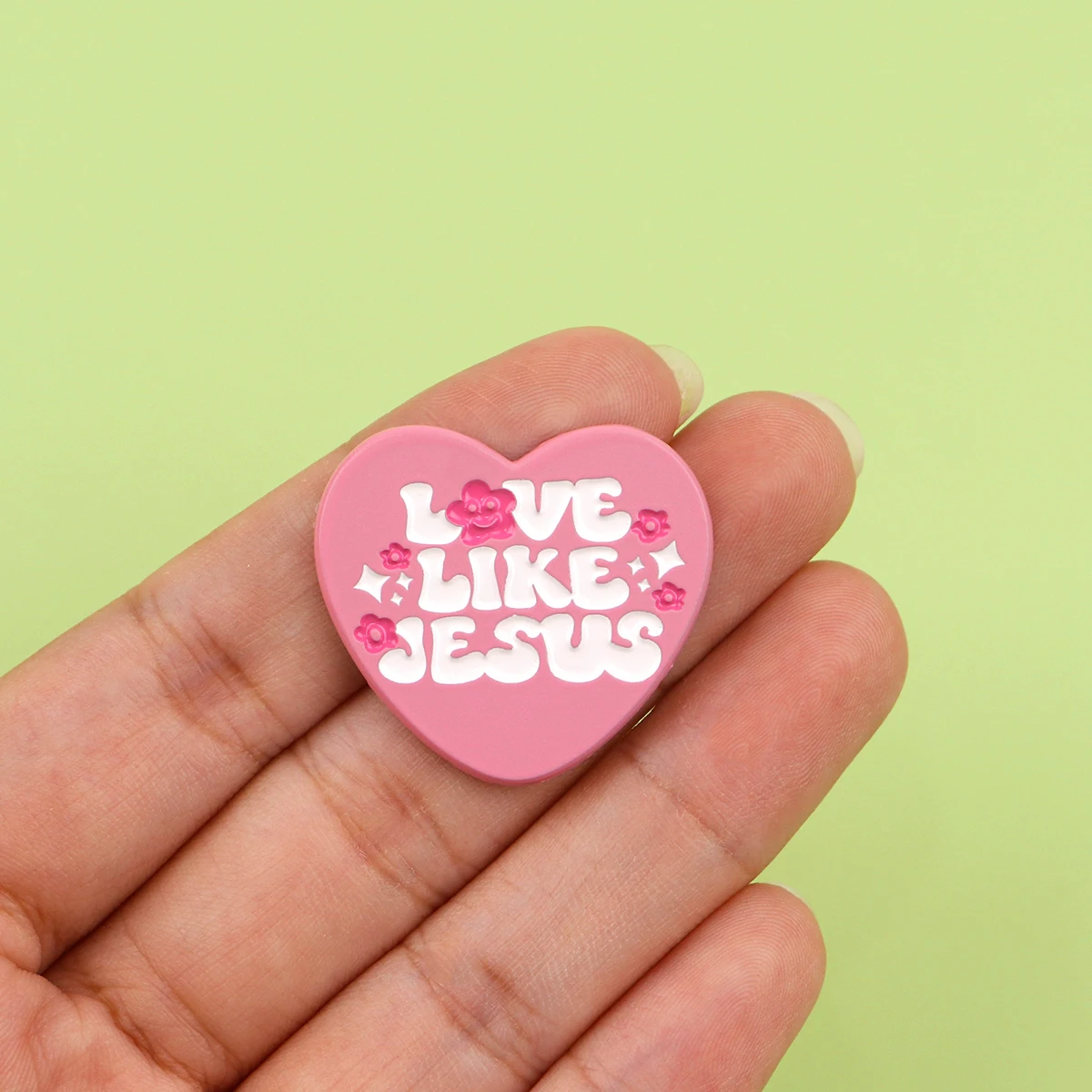 LIKE JESUS Enamel Pin Pink Heart Brooch Pines Lapel Pins Badge on Backpack Clothing Accessories Fashion Jewelry Friends Gifts