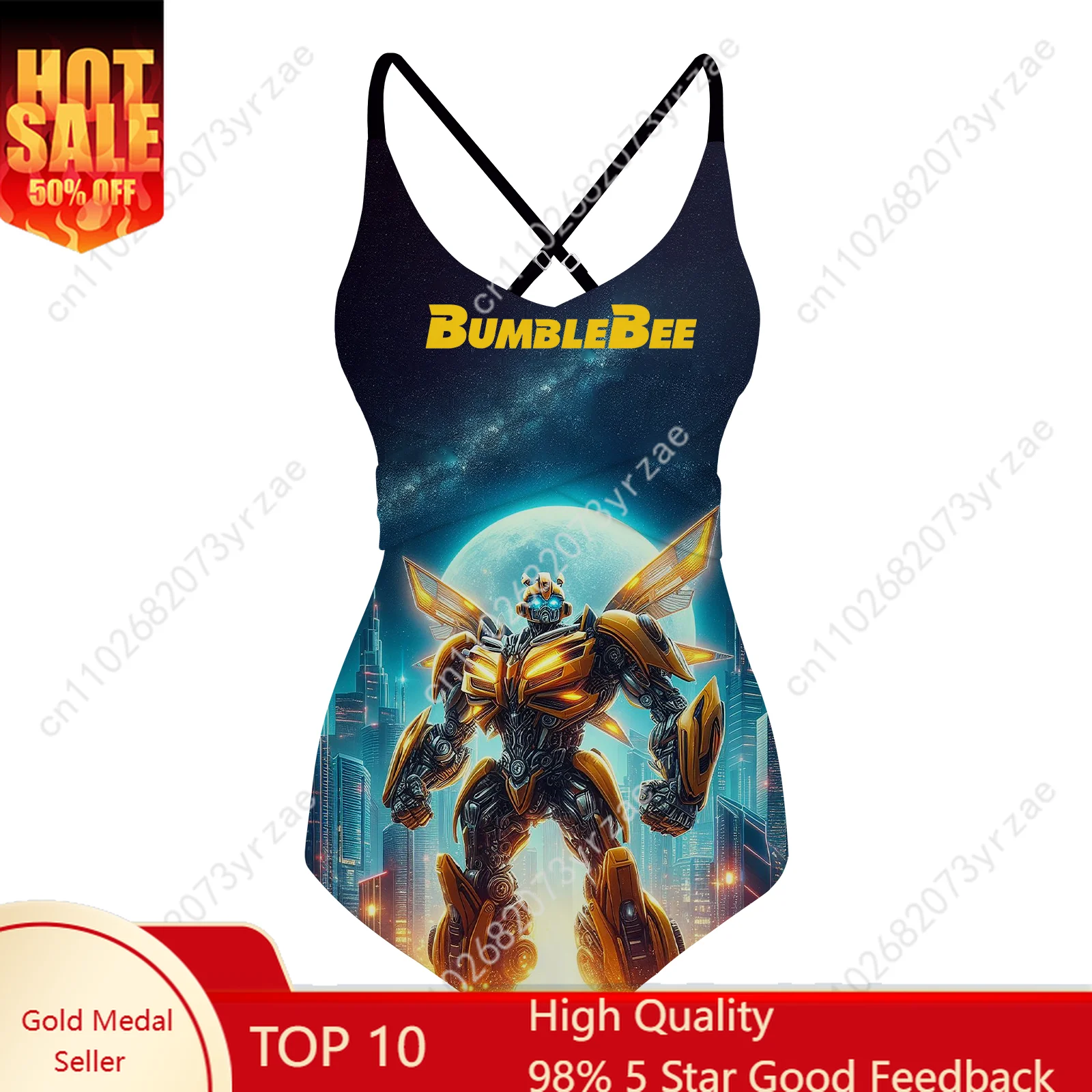 

Bumblebee Women Sling Swimsuits Personalized Pattern Sexy Swimwear Pool Party Beach Bikini Summer Custom Bathing Suits
