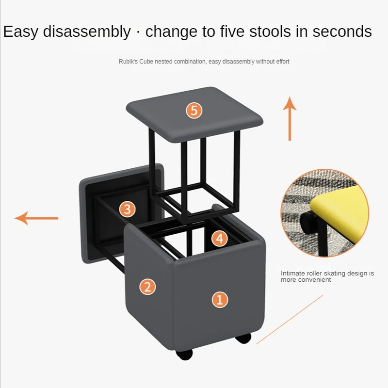 Mały taboret kostka rubika z możliwością układania w stosy przenośne krzesło nowoczesnym minimalistycznym stoliku kawowym meble do salonu domu мебель