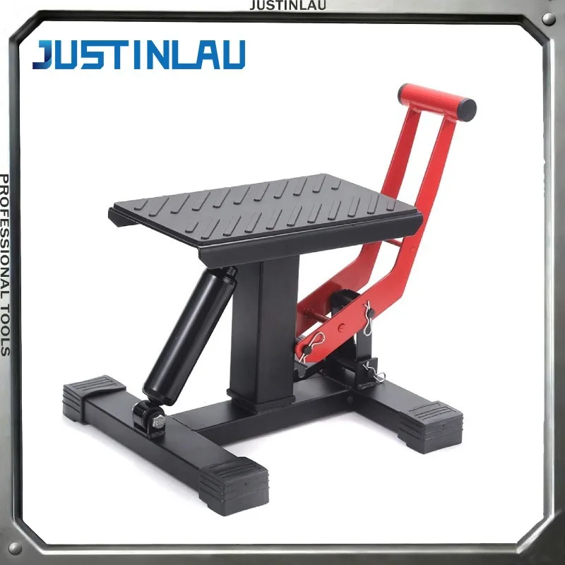 JSUTINLAU 1piece Motorcycle Hydraulic Lift Stand Adjustable Height Scissor Jack for Dirt Bike Motocross ATV Maintenance & Repair