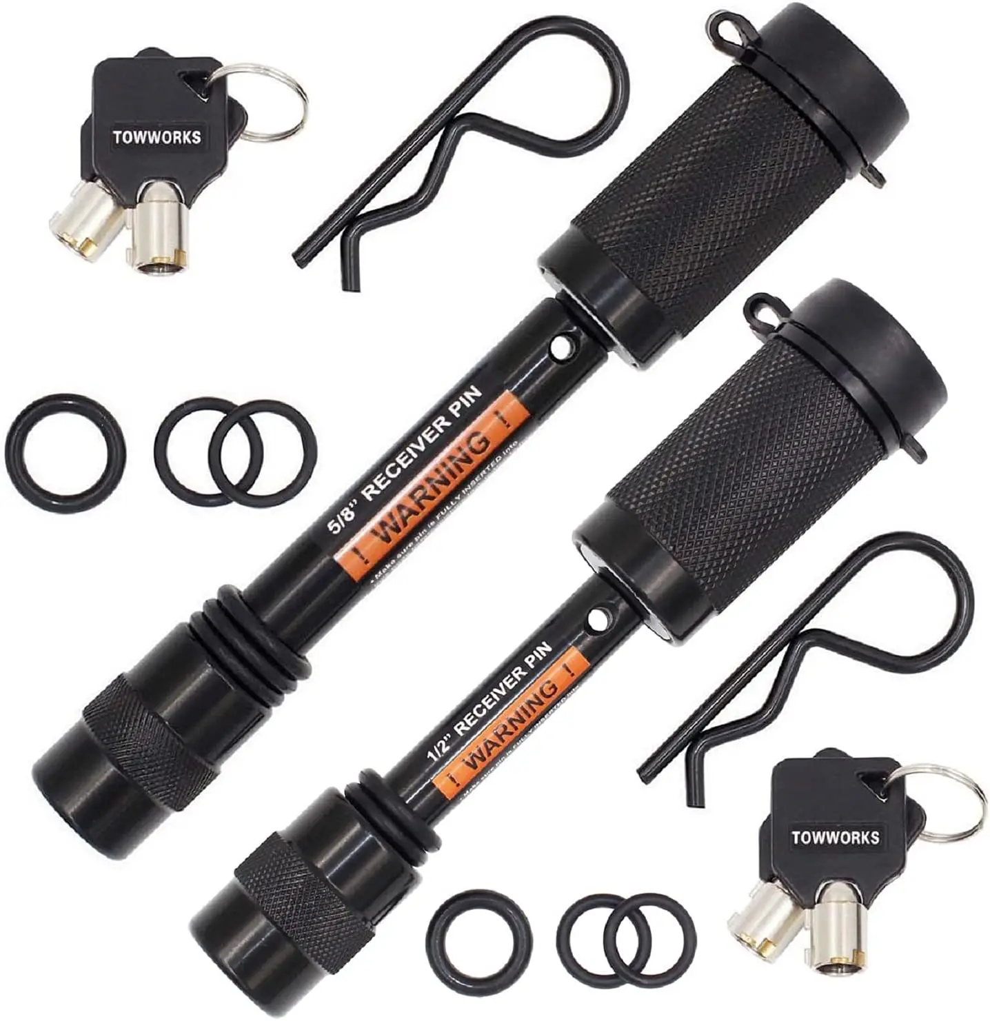 

79682 Keyed Alike Black Trailer Hitch Lock Set, 5/8-Inch and 1/2-Inch Pin Diameter, Fits Class I/II/III/IV Hitches