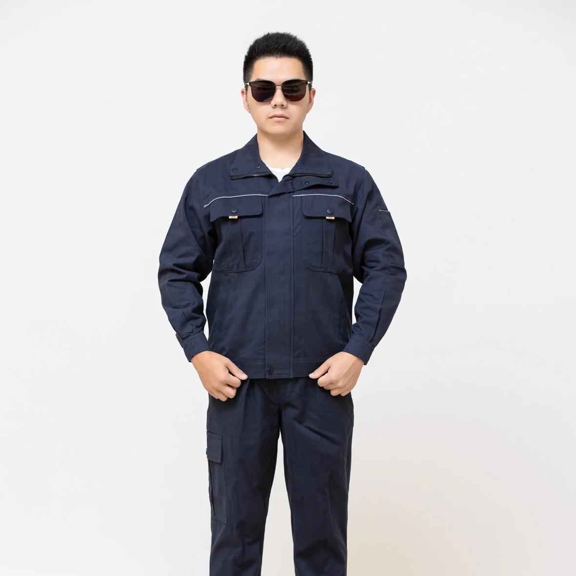 Set da Lavoro in Puro Cotone con Colletto Rialzato, Resistente all'Usura e allo Sporco, Traspirante, per Saldatura e Riparazioni