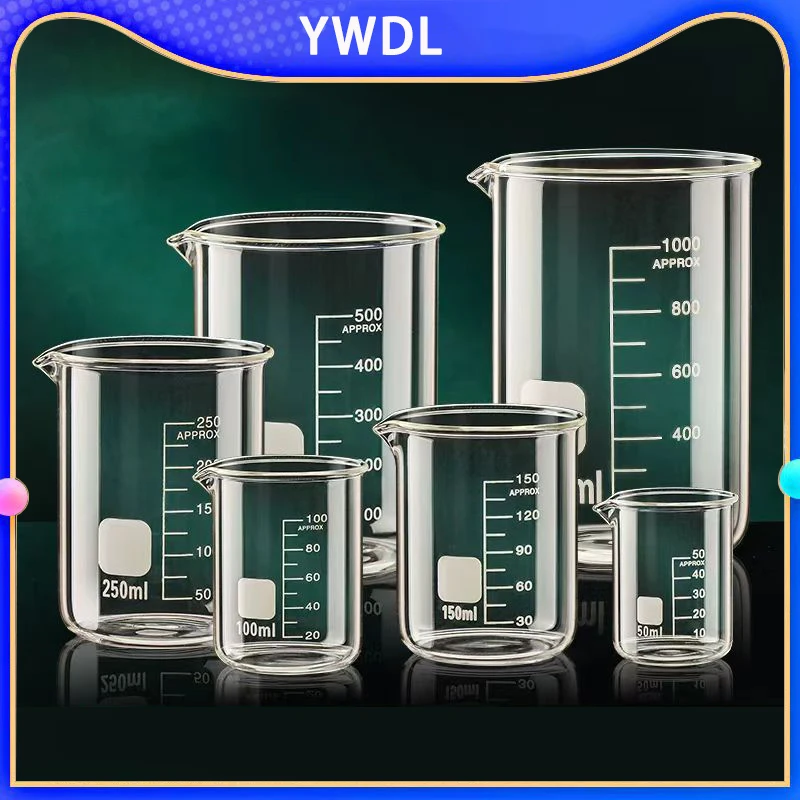 

YWDL 1/2pcs Large Capacity High Borosilicate Glass Measuring Cup Transparent Graduated Cup Heat-Resistant Multifunctional Beaker