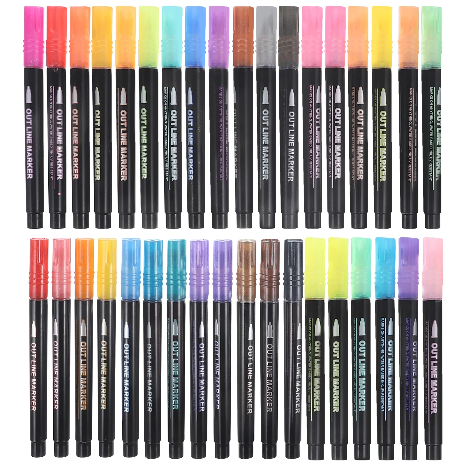 

36Pcs Shiny Graffiti Glitter Pens Aesthetic Marker Set for Office Supplies Book Highlighting and Creative Projects