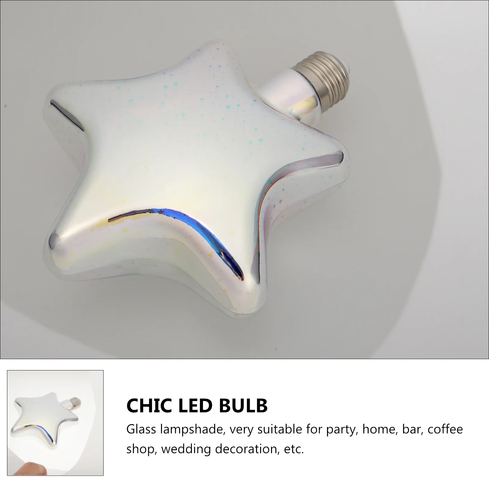 

1Pcs Creative Pentagram Light Bulb Christmas Tree Decorative Pendant Indoor 3D LED Bulb Silver Party Decoration