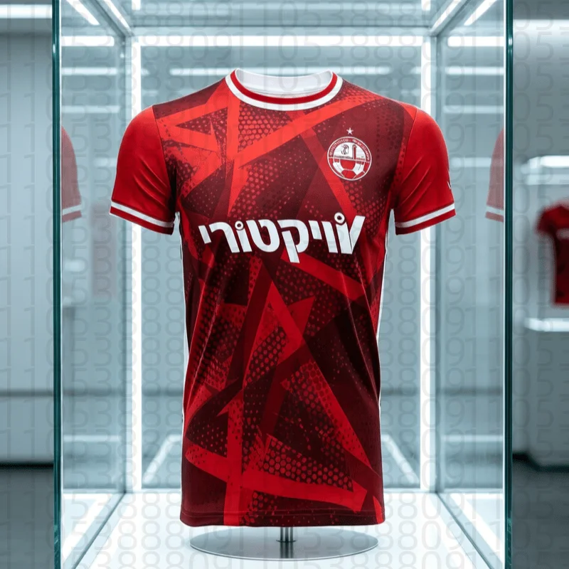 2026 Neues Hapoel Beer Sheva Heim-Fußballtrikot aus Israel, Komfortables, Schnell Trocknendes und Atmungsaktives Sport-Oberteil - Eltern-Kind – Detail 1