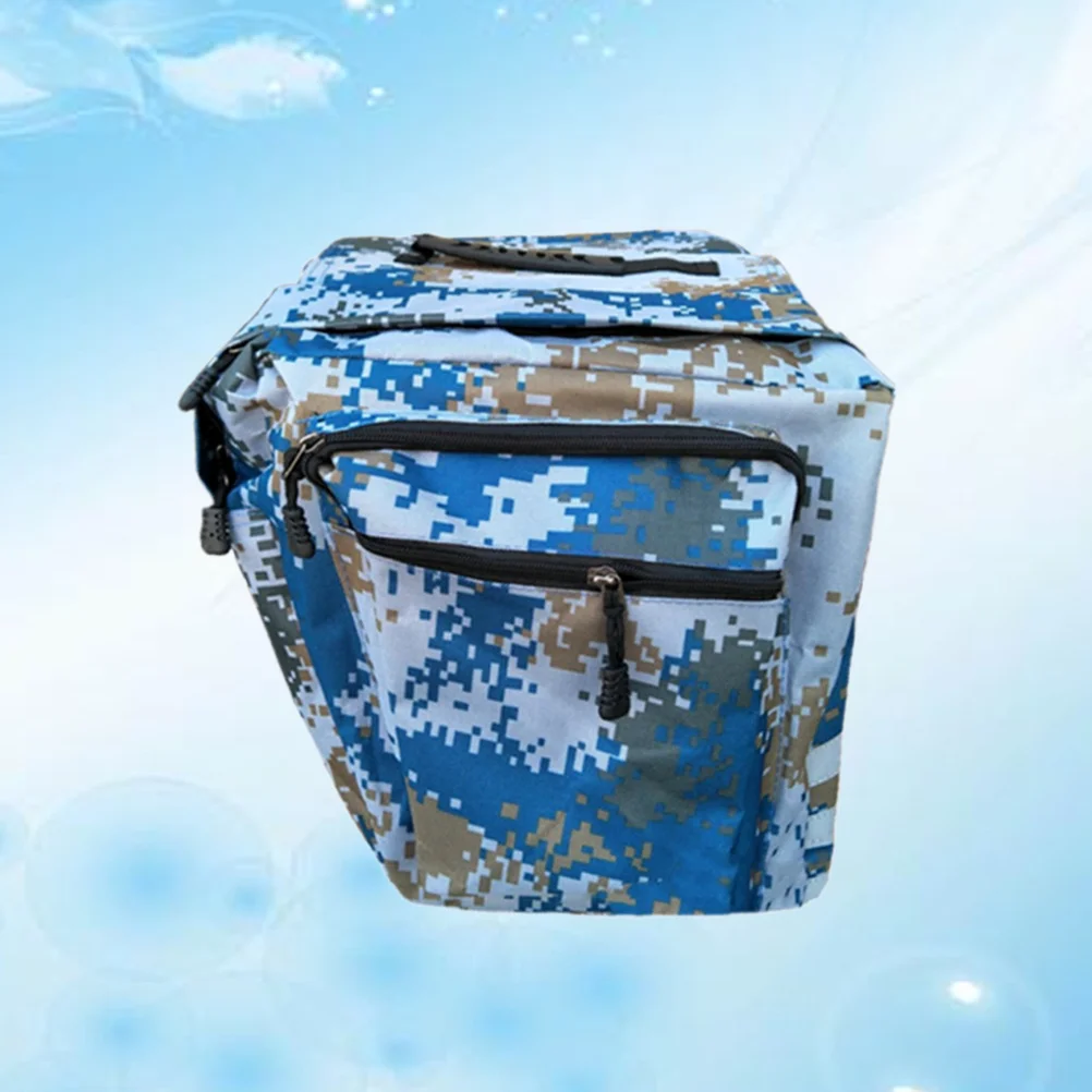 

Blue Camouflage Bike Large Pannier Bag Rear Seat Double Tail Pack Mountain Bike Multi Functional Cycling Bag Pannier