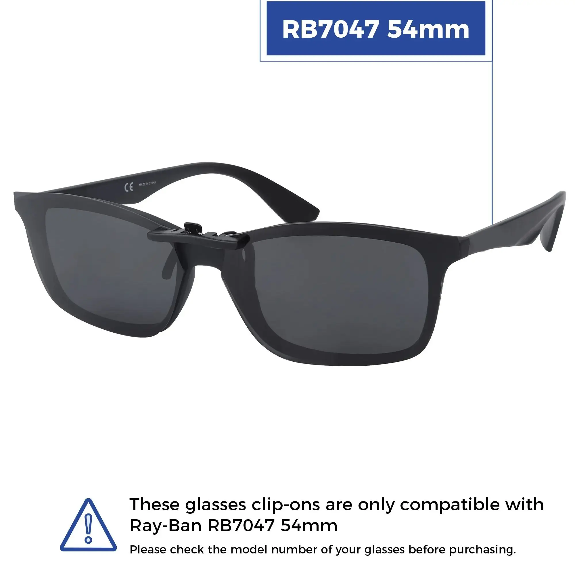 Rarayvix Polarized Clip-on Sunglasses Lenses Compatible with Ray-Ban RB7047 54mm RB7047-54 UV Protection Sunglasses