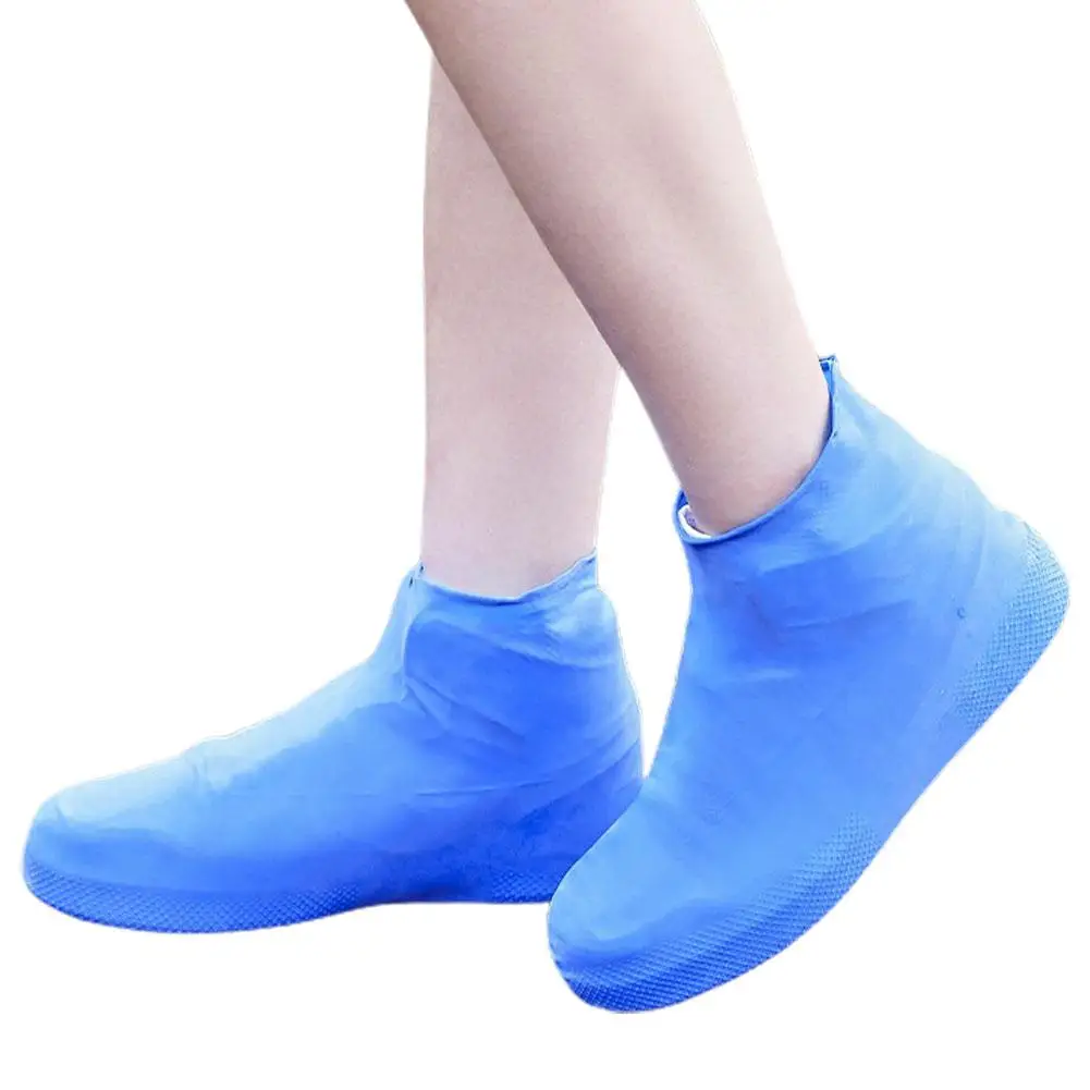 1pair Silicone Waterproof Shoe Covers M/l Covers Slip-resistant Rubber Rain Boot Overshoes Accessories For Outdoor Rainy Da Y6p8