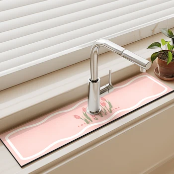 Diatom Çamur lavabo musluğu Mat Drenaj Pedi Mutfak Emici Banyo Tuvalet Pedi Masa Mat kaymaz Lavabo Sıçrama Mat Tezgah