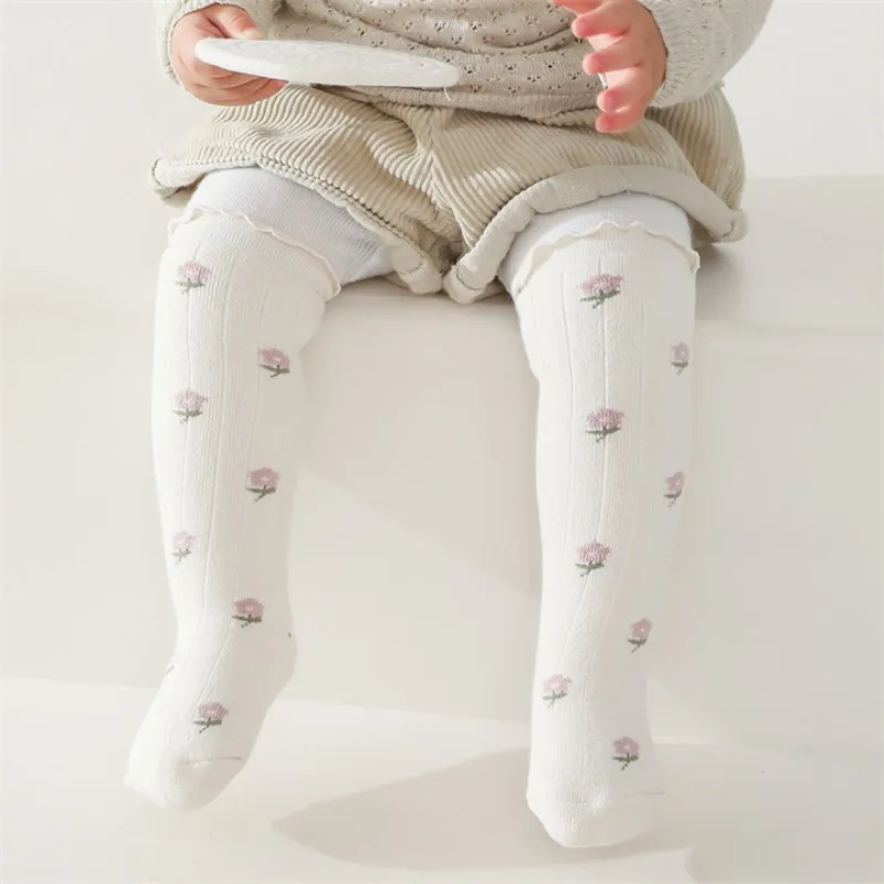 Winter Autumn Baby Flower Striped Knee High Long Stockings Newborn Warm Thermal Soft Leggings Socks Tights for Boys Girls Gift