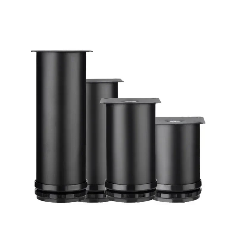 4Pcs Black Replacement Metal Feet Adjustable Stainless Steel Furniture Legs for Cabinet Sofa Cupboard Furniture Hardware