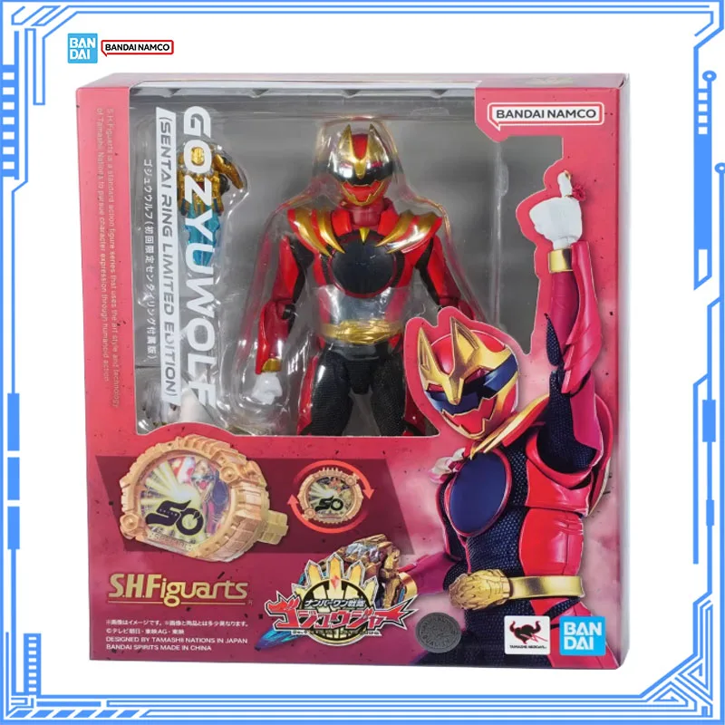 Bandai Genuine No.1 Sentai Gozyuger Model Kit SHF Gozyuwolf Sentai Ring Limited Edition Anime Action Figure Model for Toys Gifts