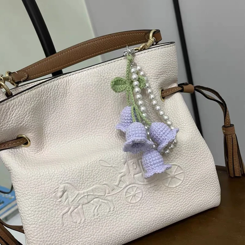 Bag Pendants Creative Cute Pearl Knitted Orchid Flower Fashionable Versatile Bag Accessories Sweet Multifunctional Keychains