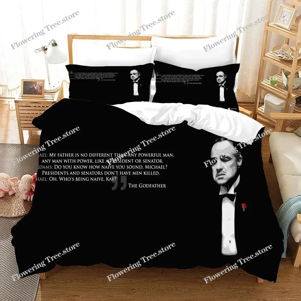 Godfather Bedding Set Single Twin Full Queen King Size Gangster boss Bed Set Aldult Kid Bedroom Duvetcover Sets 3D Print