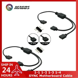 SYNC Motherboard Cable RGB Splitter 12V 4Pin 5V 3Pin Header Addressable RGB Hub Transfer Extension Cable For ASUS GIGABYTE MSI