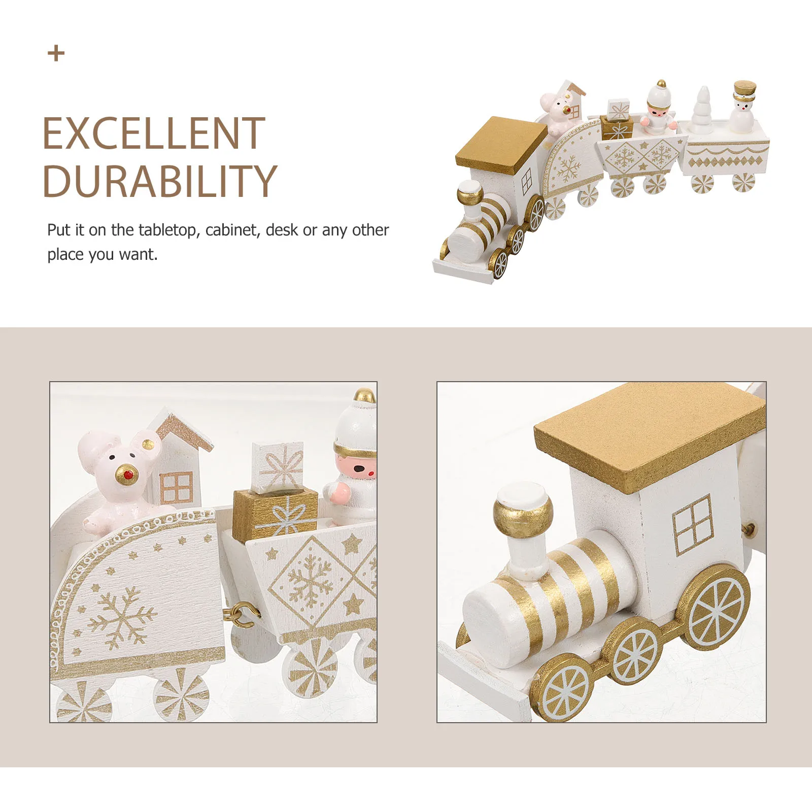 Xmas Table Top Ornament Wooden Train Christmas Decorations Trainornaments Nutcracker Man