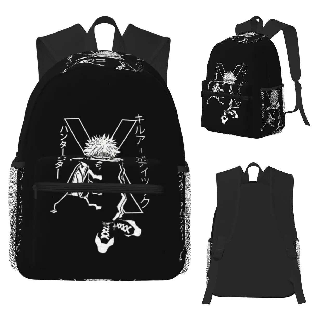 Killua Zoldyck Anime HXH Hunter X Hunter Student Backpack School Bag Hiking Travel Daypack for Boys Girls Bookbag Shoulder Bags