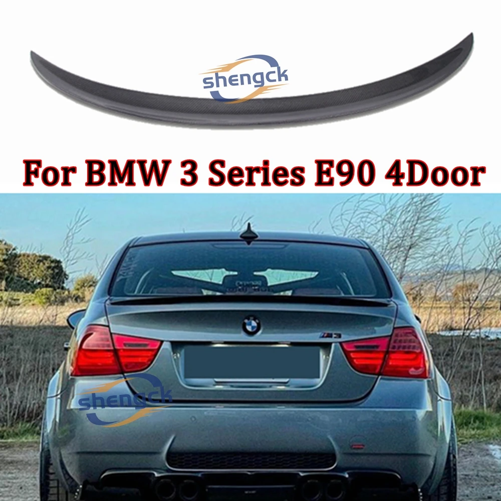 

For BMW 3 Series E90 4Door/E90 M3 P Style Carbon fiber Rear Spoiler Trunk wing 2005-2012 Dry Carbon Fiber