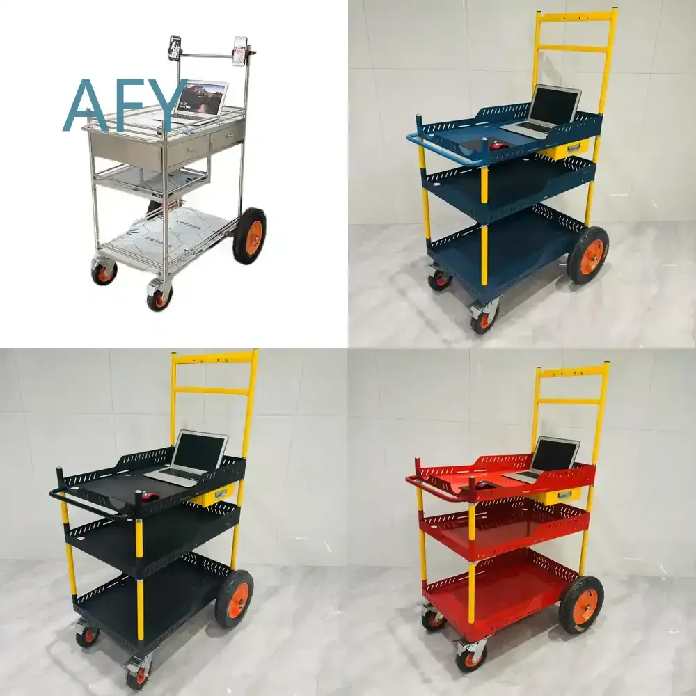 Colorful Internet Celebrity Stainless Steel Outdoor Live Broadcast Cart for Portable Disassembly Stall Car Promotion for All