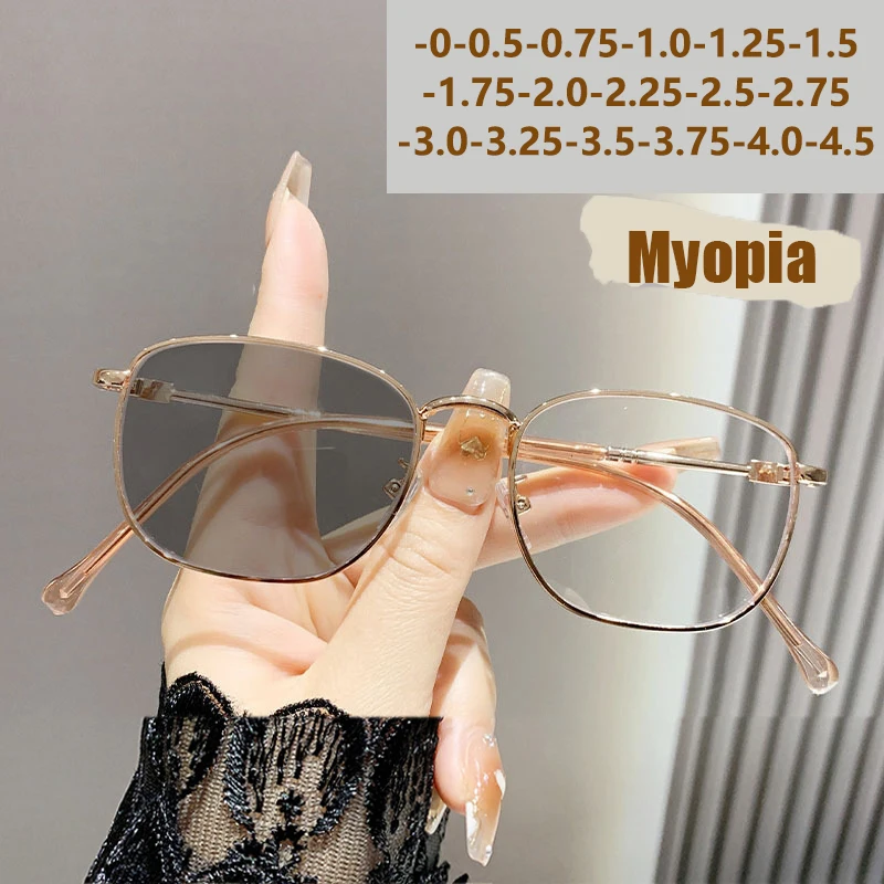 Photochrome, hochauflösende, modische Kurzsichtigkeitsbrille mit Anti-Blaulicht 2191