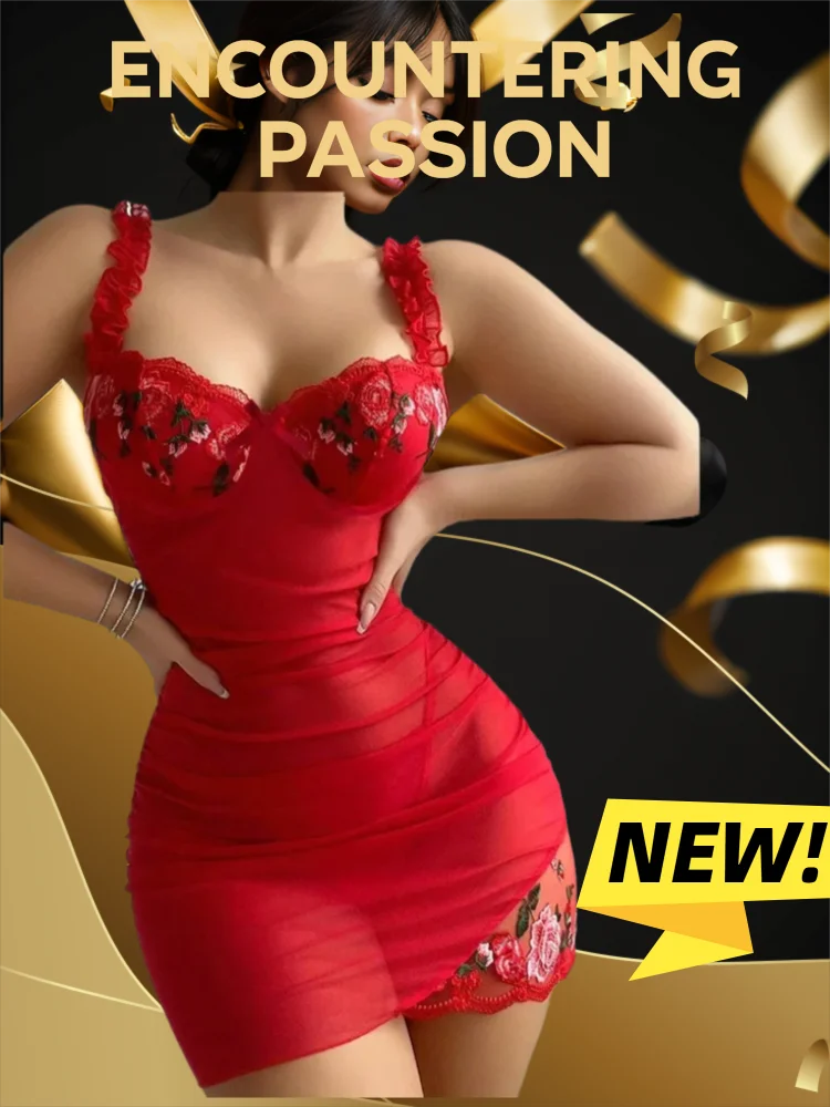 

4-цветный эротический костюм с цветочной вышивкой, сексуальное женское белье, искушение, перспектива, сетчатая юбка на подтяжках, женские пижамы, очень популярные