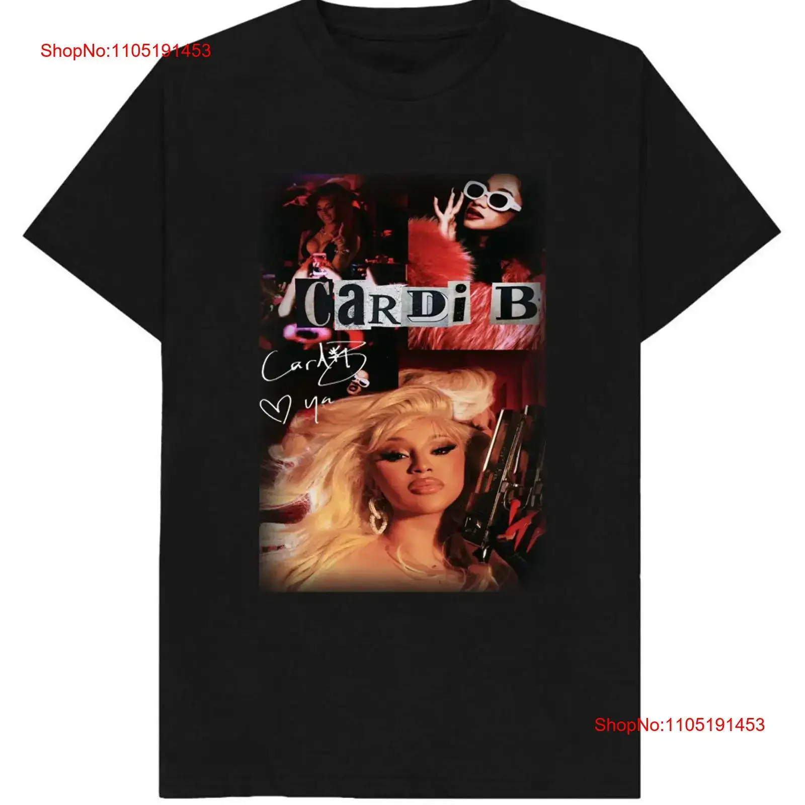 تي شيرت قطني بورق جدران Cardi B جميع المقاسات من S إلى 2345XL ملابس كلاسيكية مغسولة عصرية غير رسمية متعددة الاستخدامات للجنسين